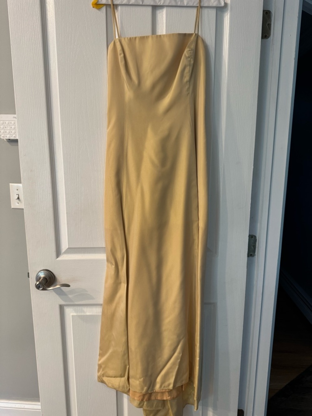 Gold Satin Evening Dress Minimal Slip Dress Laundry Size 10